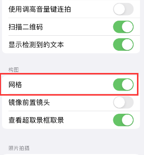 德阳苹果手机维修网点分享iPhone如何开启九宫格构图功能 